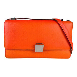 Celine Classic Box Leather Shoulder Bag in Neon Orange, Women's, Free Shippin...